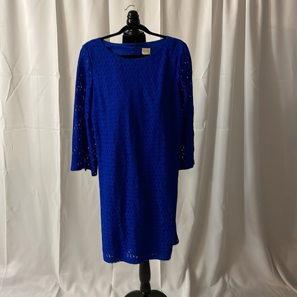 Chico’s royal blue eyelet dress size L/12 - Picture 2 of 6